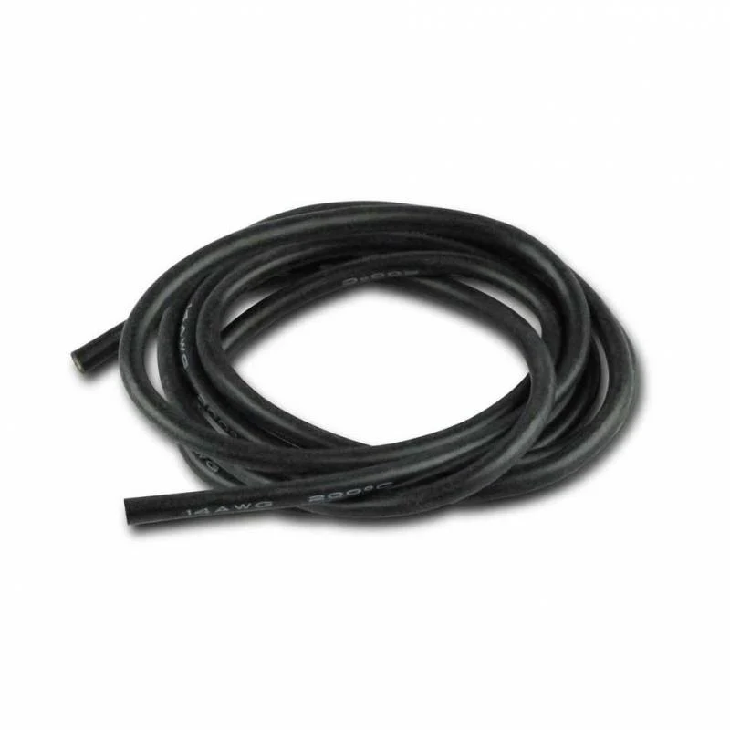 14awg Silicone Wire - BLACK - 2FT