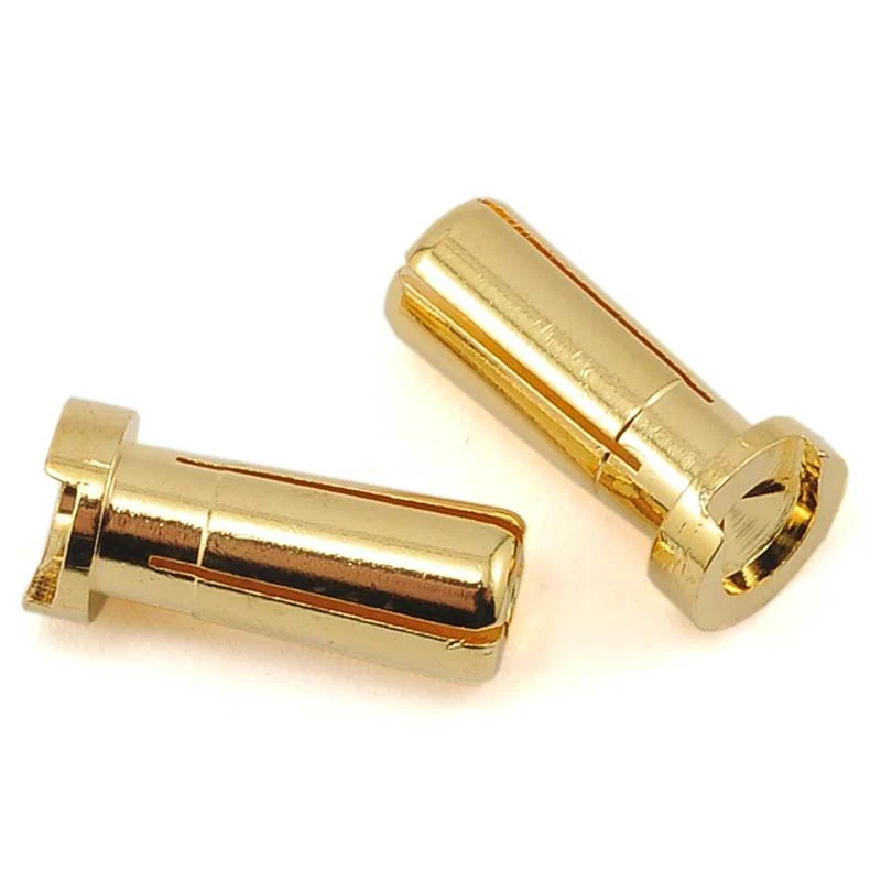 5.0mm Gold Plated Low Profile Bullet Connectors Male (10pcs)