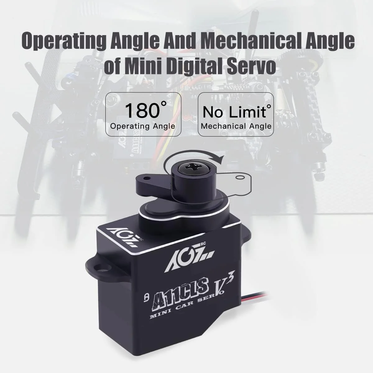 AGFRC 1.4KG Micro Programmable Coreless Digital RC Servo for Mini Z Car - Black - Image 5