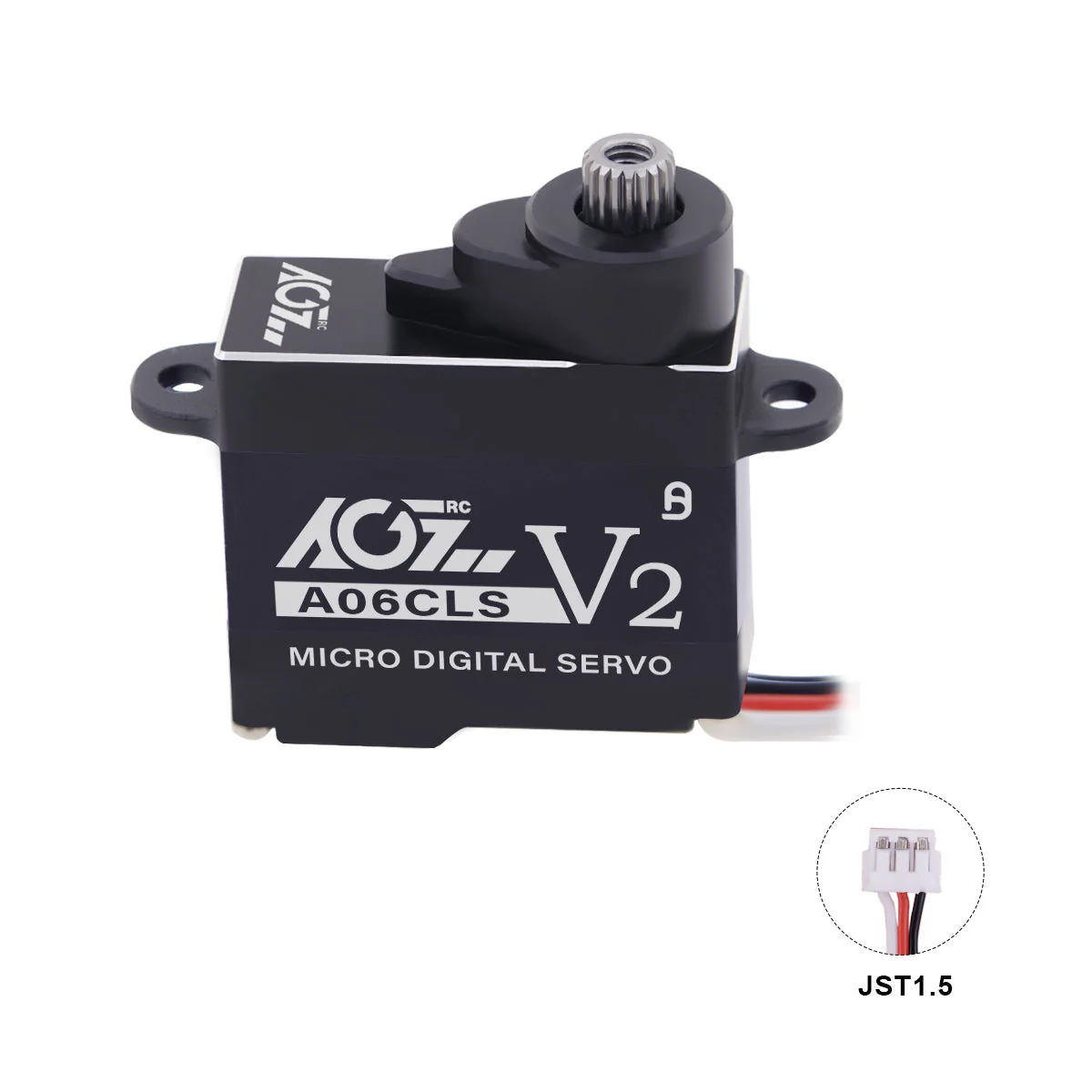AGFRC A06CLS V2 Aluminum Case 20T High Precision 3KG 0.052Sec MG 7g Micro Digital Servo for Mini Size Airplane Car - BLACK - Image 4