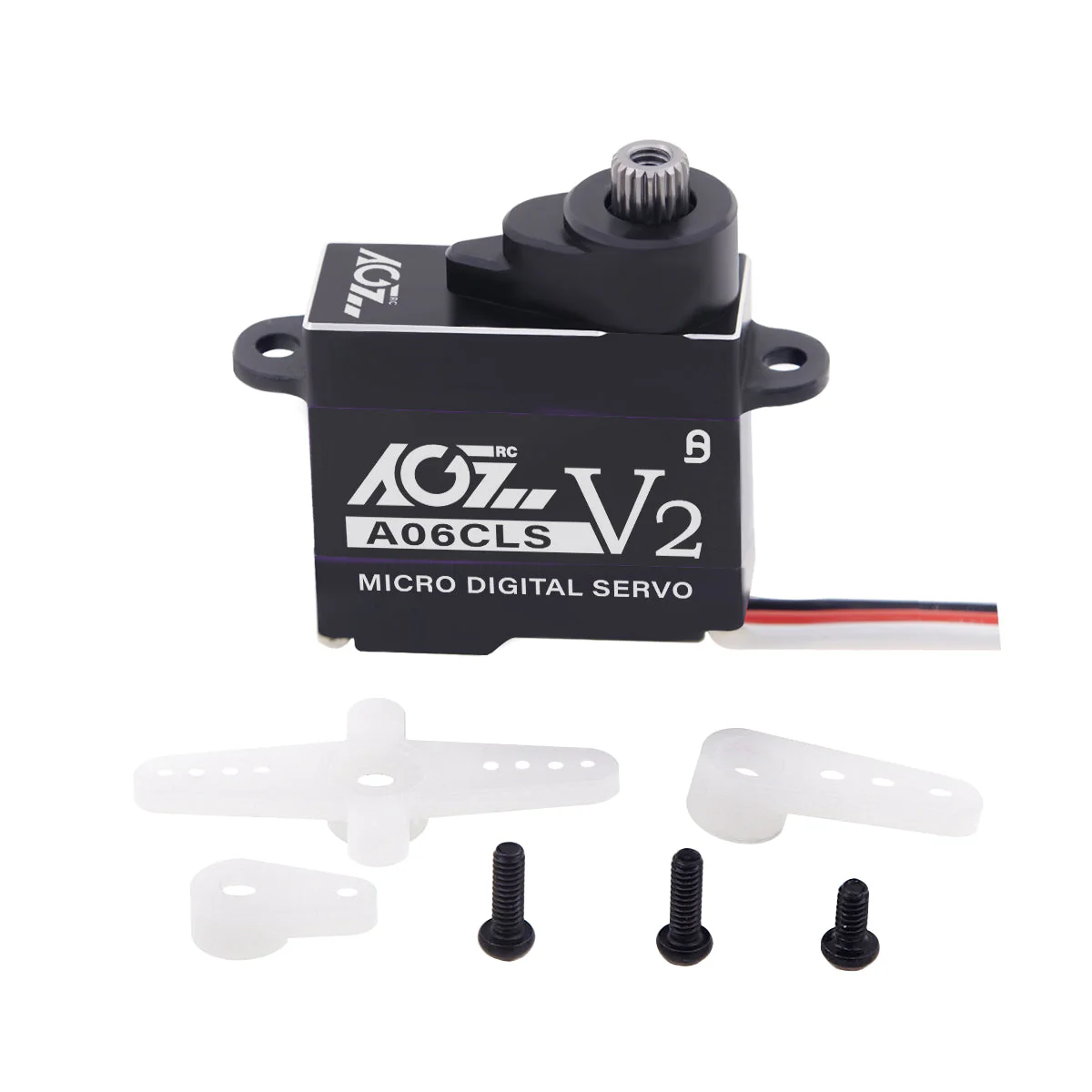 AGFRC A06CLS V2 Aluminum Case 20T High Precision 3KG 0.052Sec MG 7g Micro Digital Servo for Mini Size Airplane Car - BLACK - Image 5