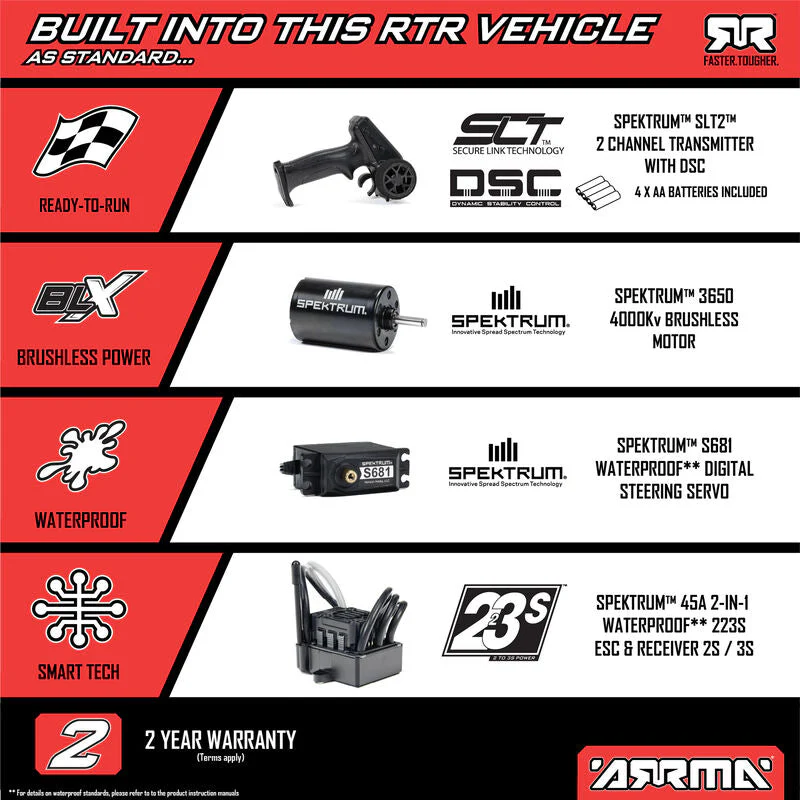 ARRMA 1/10 FURY 223S DSC 2WD RTR Brushless Short Course Truck - Image 36