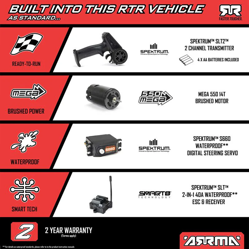 ARRMA 1/10 FURY 2WD RTR Brushed Short Course Truck (Battery & Charger Included) - Red - Image 23