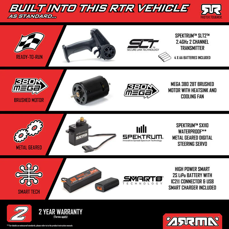 ARRMA 1/16 GORGON GROM 4X4 RTR Brushed Monster Truck (Battery & Charger Included) - Image 41