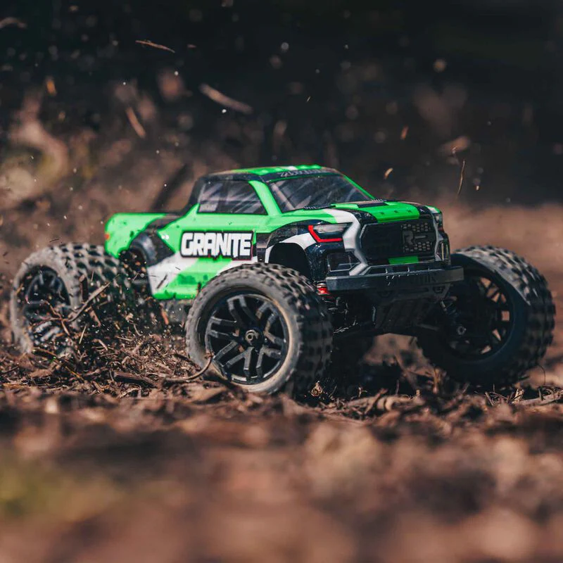 ARRMA 1/18 GRANITE GROM MEGA 380 Brushed 4X4 Monster Truck RTR with Battery & Charger - GREEN - Image 11