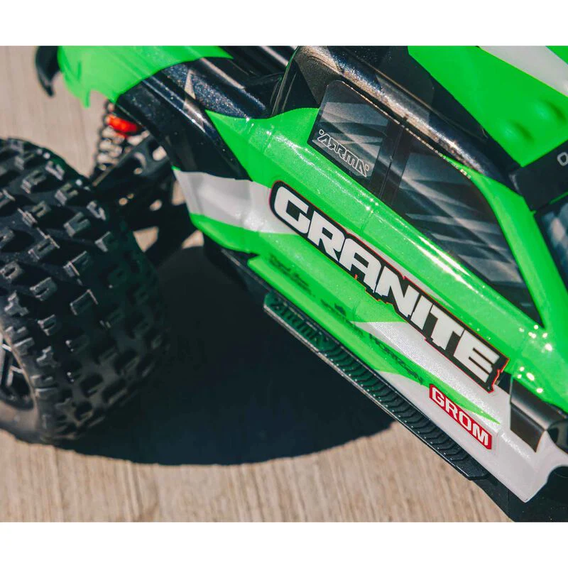 ARRMA 1/18 GRANITE GROM MEGA 380 Brushed 4X4 Monster Truck RTR with Battery & Charger - GREEN - Image 4