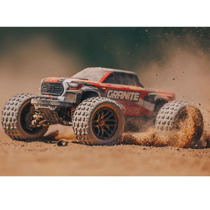 ARRMA 1/18 GRANITE GROM MEGA 380 Brushed 4X4 Monster Truck RTR with Battery & Charger - RED - Image 7