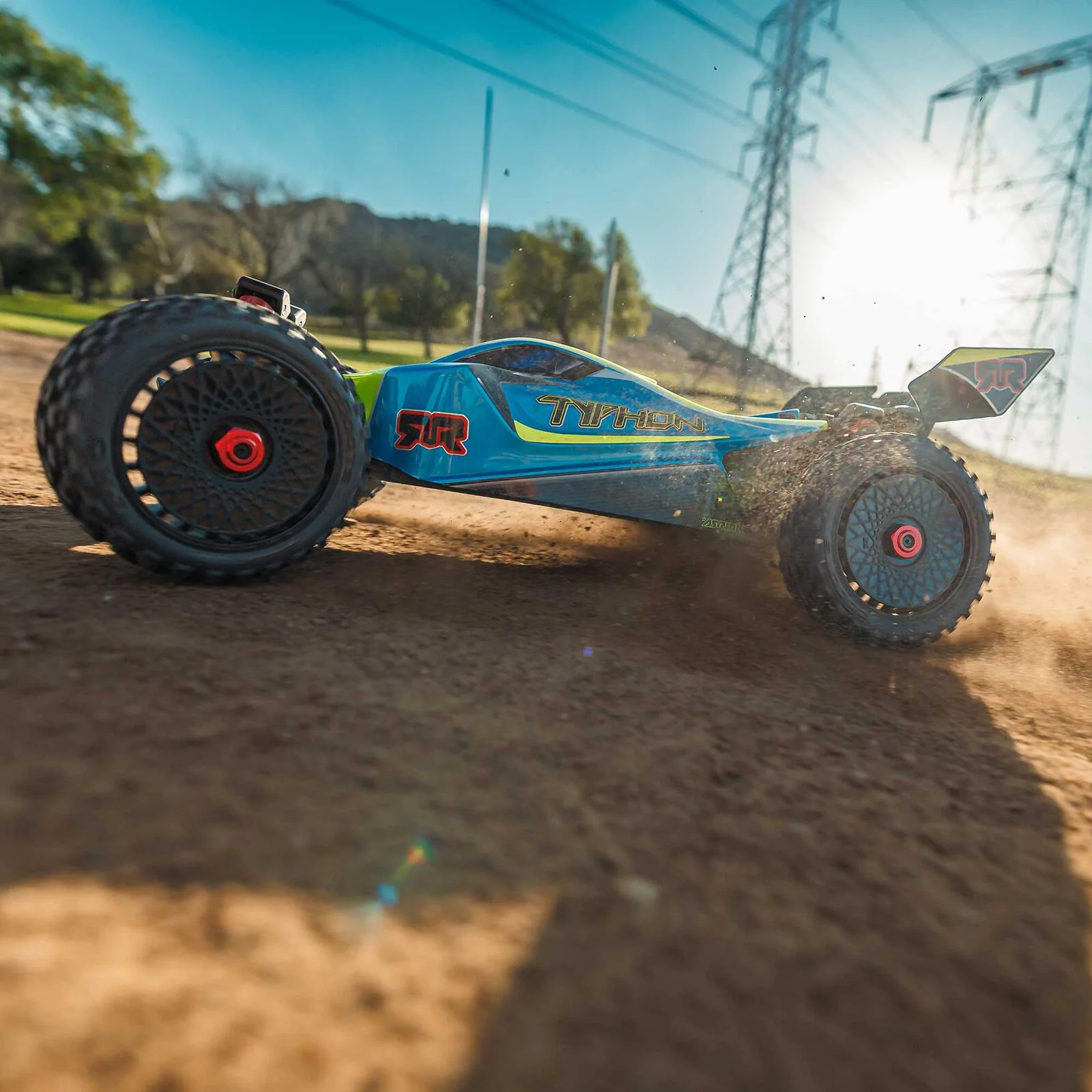 ARRMA 1/8 TYPHON MEGA 665 4X4 RTR Brushed Buggy - Blue - Image 14