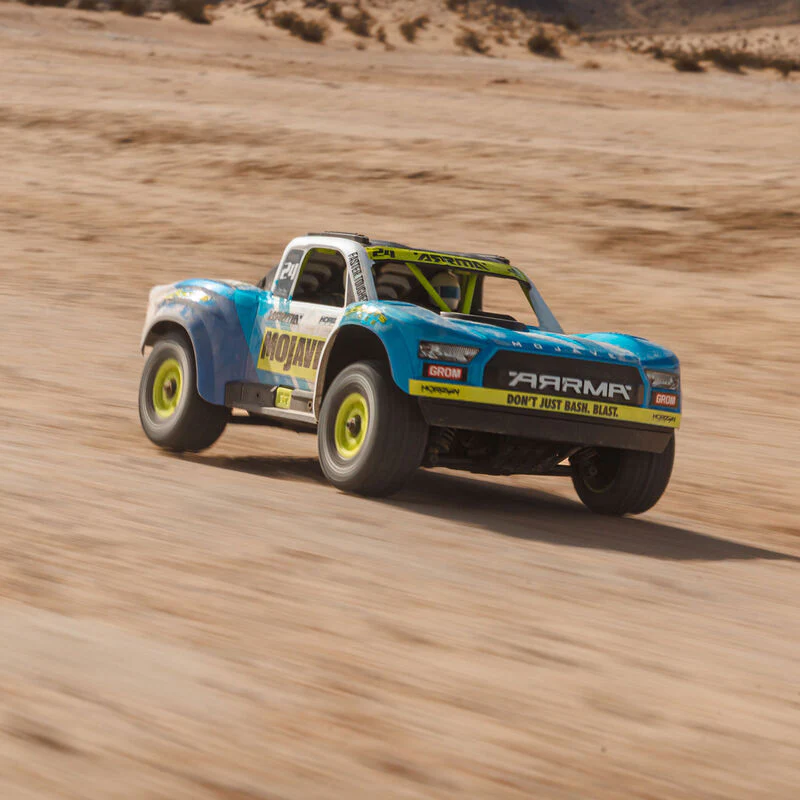 ARRMA MOJAVE GROM MEGA 380 Brushed 4X4 Small Scale Desert Truck RTR with Battery & Charger - Blue/White - Image 10