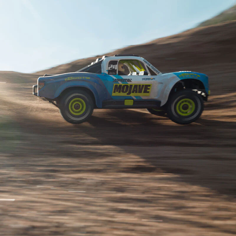 ARRMA MOJAVE GROM MEGA 380 Brushed 4X4 Small Scale Desert Truck RTR with Battery & Charger - Blue/White - Image 14