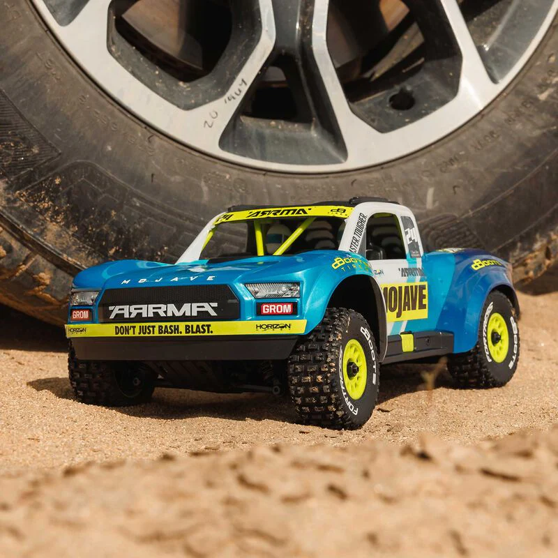 ARRMA MOJAVE GROM MEGA 380 Brushed 4X4 Small Scale Desert Truck RTR with Battery & Charger - Blue/White - Image 18