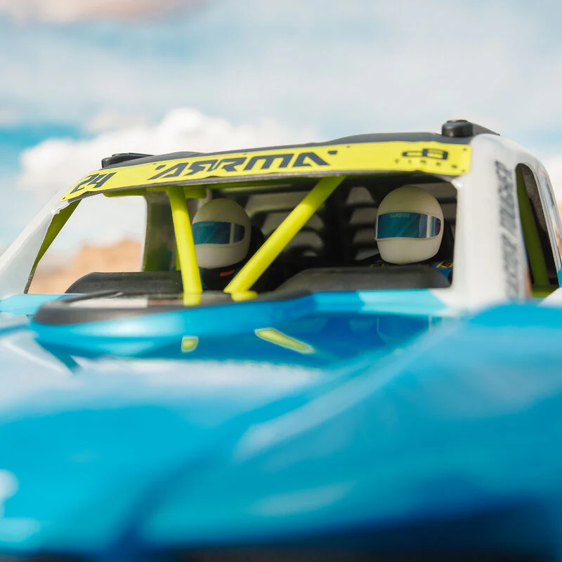 ARRMA MOJAVE GROM MEGA 380 Brushed 4X4 Small Scale Desert Truck RTR with Battery & Charger - Blue/White - Image 20