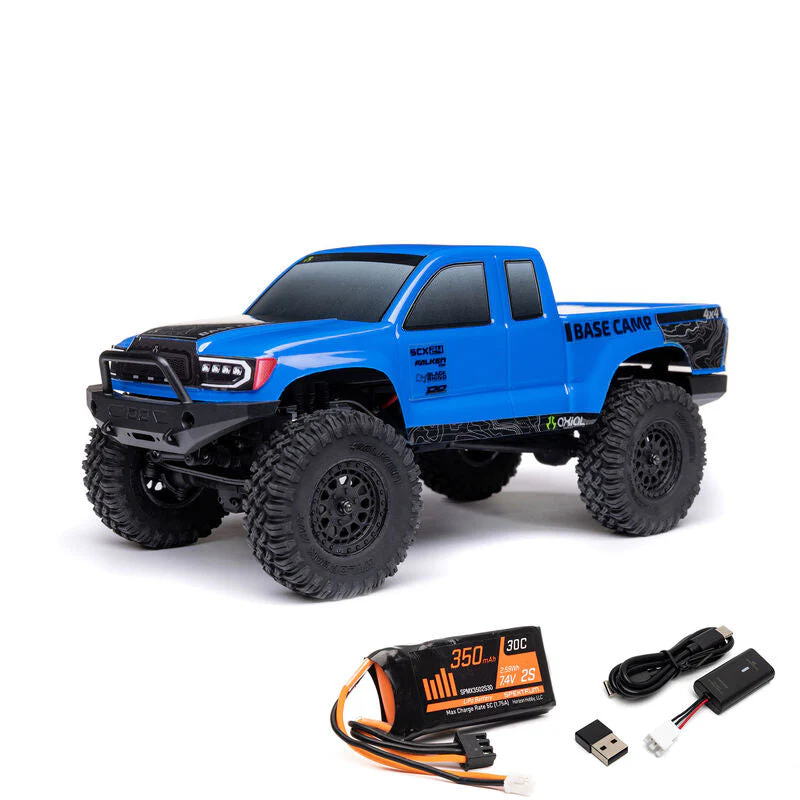 Axial 1/24 SCX24 Base Camp 4WD Rock Crawler Brushed RTR - Blue - Image 20