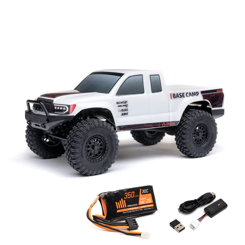 Axial 1/24 SCX24 Base Camp 4WD Rock Crawler Brushed RTR - White - Image 2
