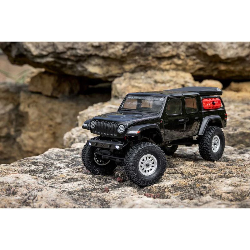 Axial 1/24 SCX24 Jeep Jt Gladiator 4WD Rock Crawler Brushed RTR - Black - Image 5