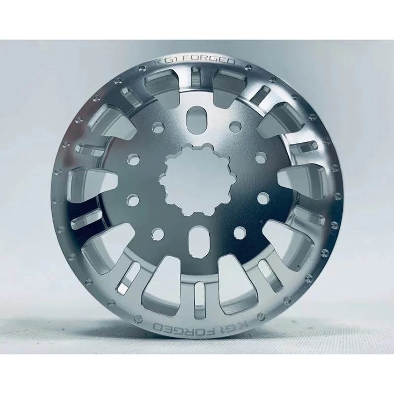 CKD0651 KG1 KD004 CNC Aluminum FRONT Dually Wheel (SILVER anodize, 2pcs, w/cap and decal, screws) - Image 2