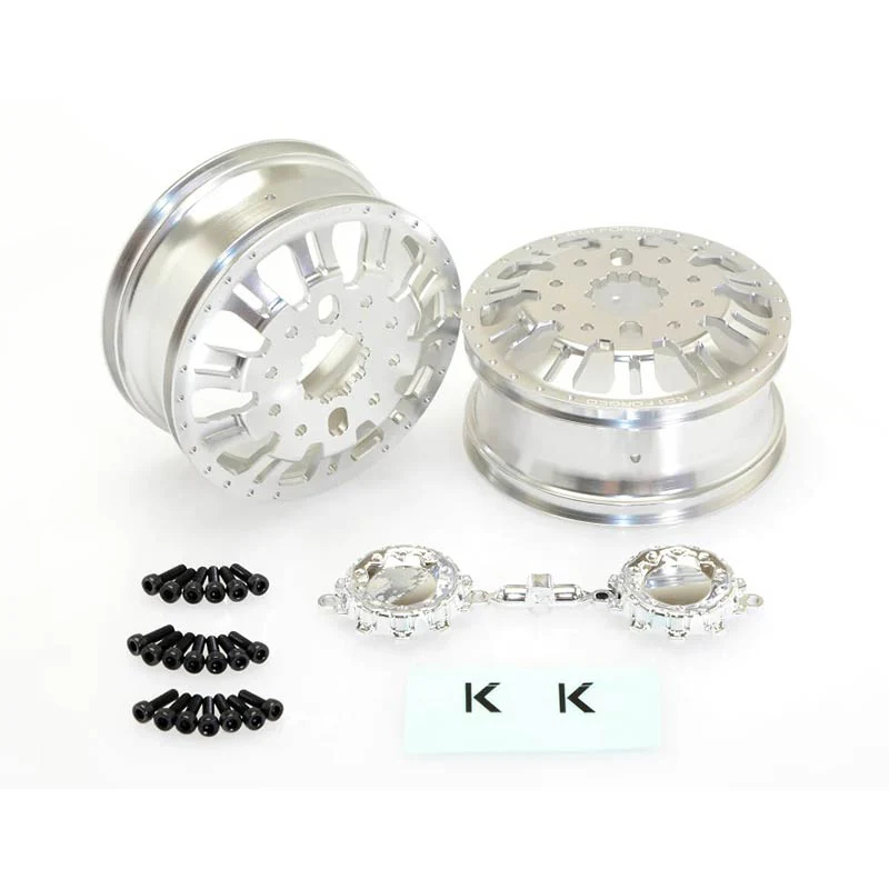 CKD0652 KG1 KD004 CNC Aluminum REAR Dually Wheel (SILVER anodize, 2pcs, w/cap and decal, screws)