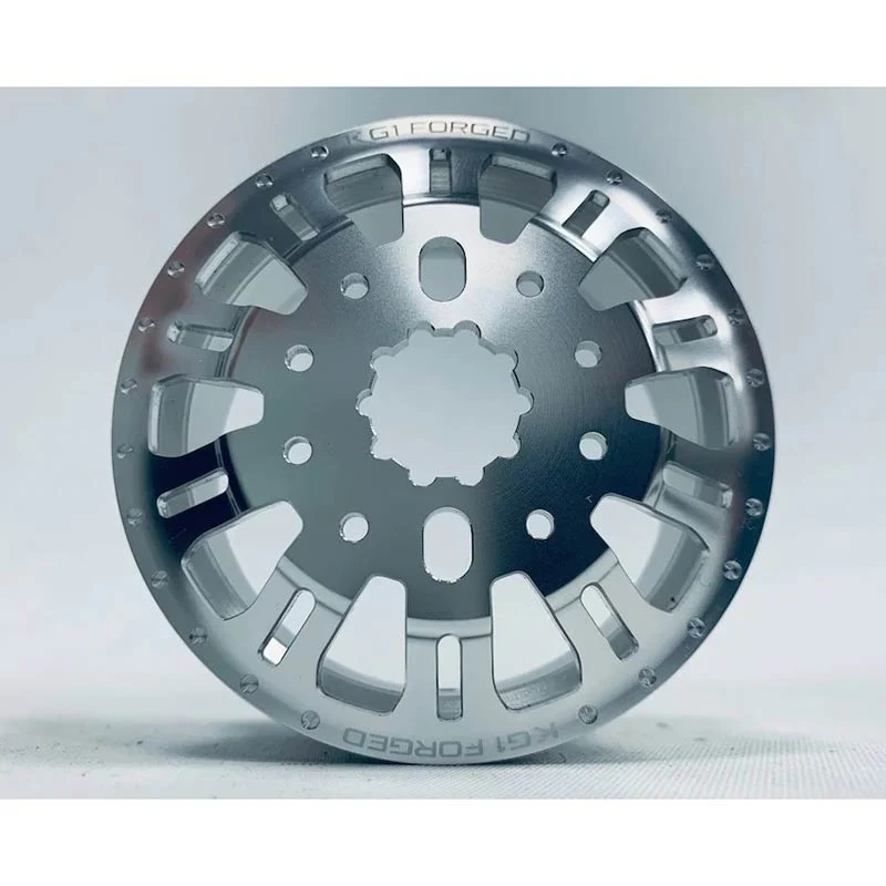 CKD0652 KG1 KD004 CNC Aluminum REAR Dually Wheel (SILVER anodize, 2pcs, w/cap and decal, screws) - Image 2