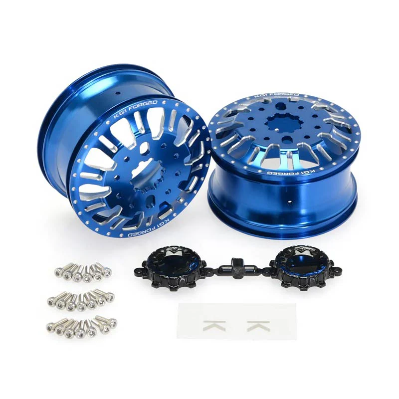CKD0655 KG1 KD004 CNC Aluminum FRONT Wheel (BLUE anodize, 2pcs, w/cap and decal, screws)