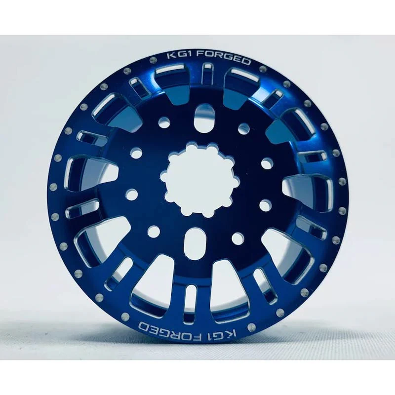 CKD0655 KG1 KD004 CNC Aluminum FRONT Wheel (BLUE anodize, 2pcs, w/cap and decal, screws) - Image 2