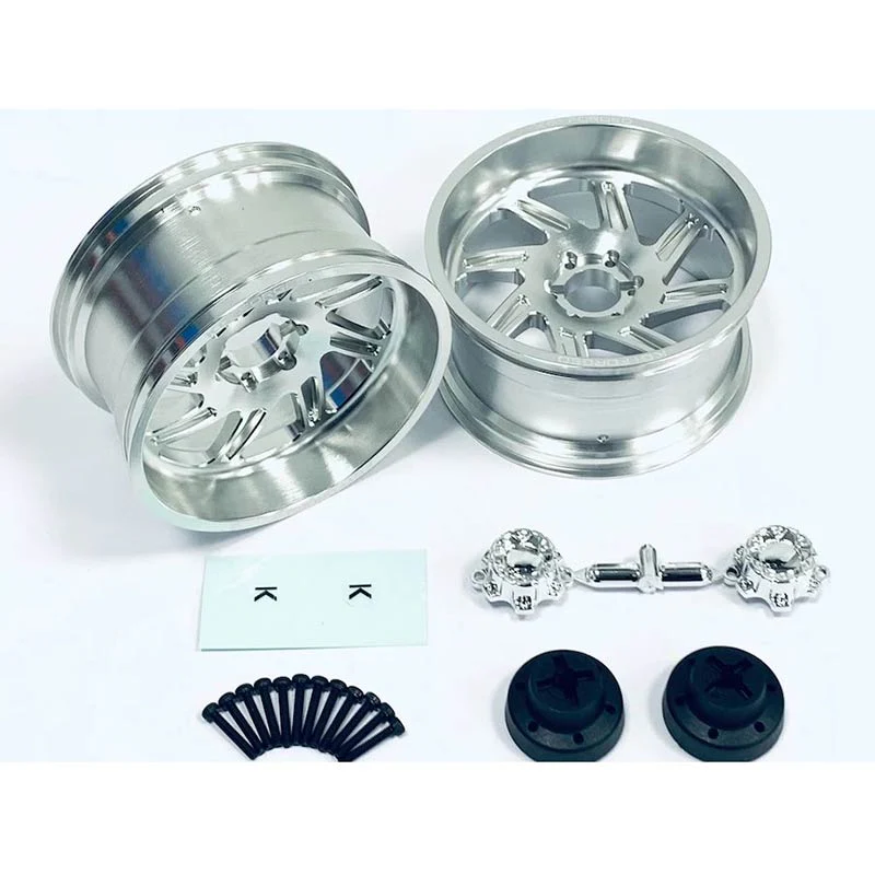 CKD0672 KG1 FORGED SPOOL KF011 CNC SILVER Aluminum Wheel (SILVER anodize, L/R 1 pcs each, w/cap, screws, decal)