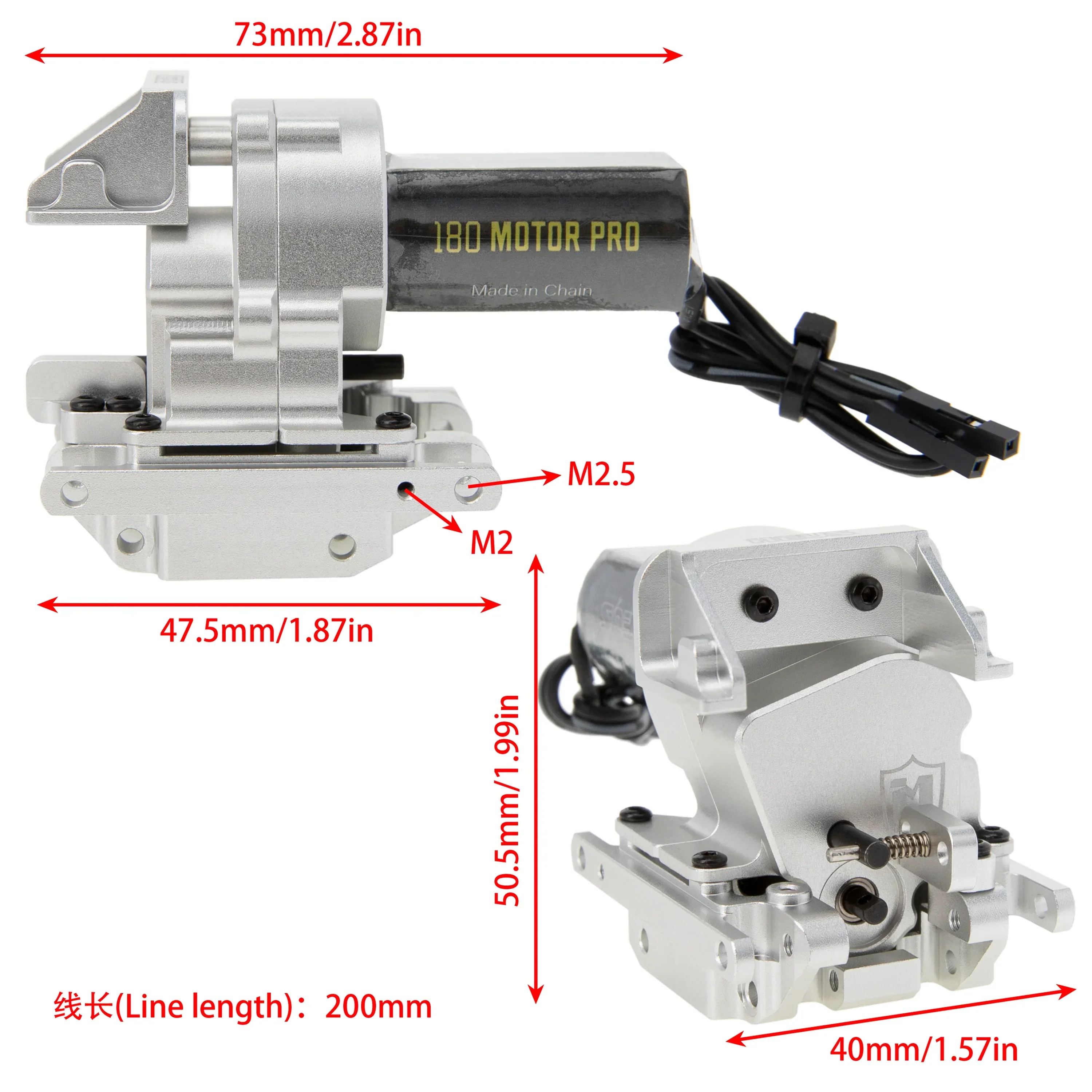 Copy of MEUS Racing Aluminum Dual Speed Gearbox Gearbox High Speed 15.7:1 Low Speed 56.6:1 for TRAXXAS 1/18 TRX4M Crawlers Upgrade Parts - SILVER - Image 7