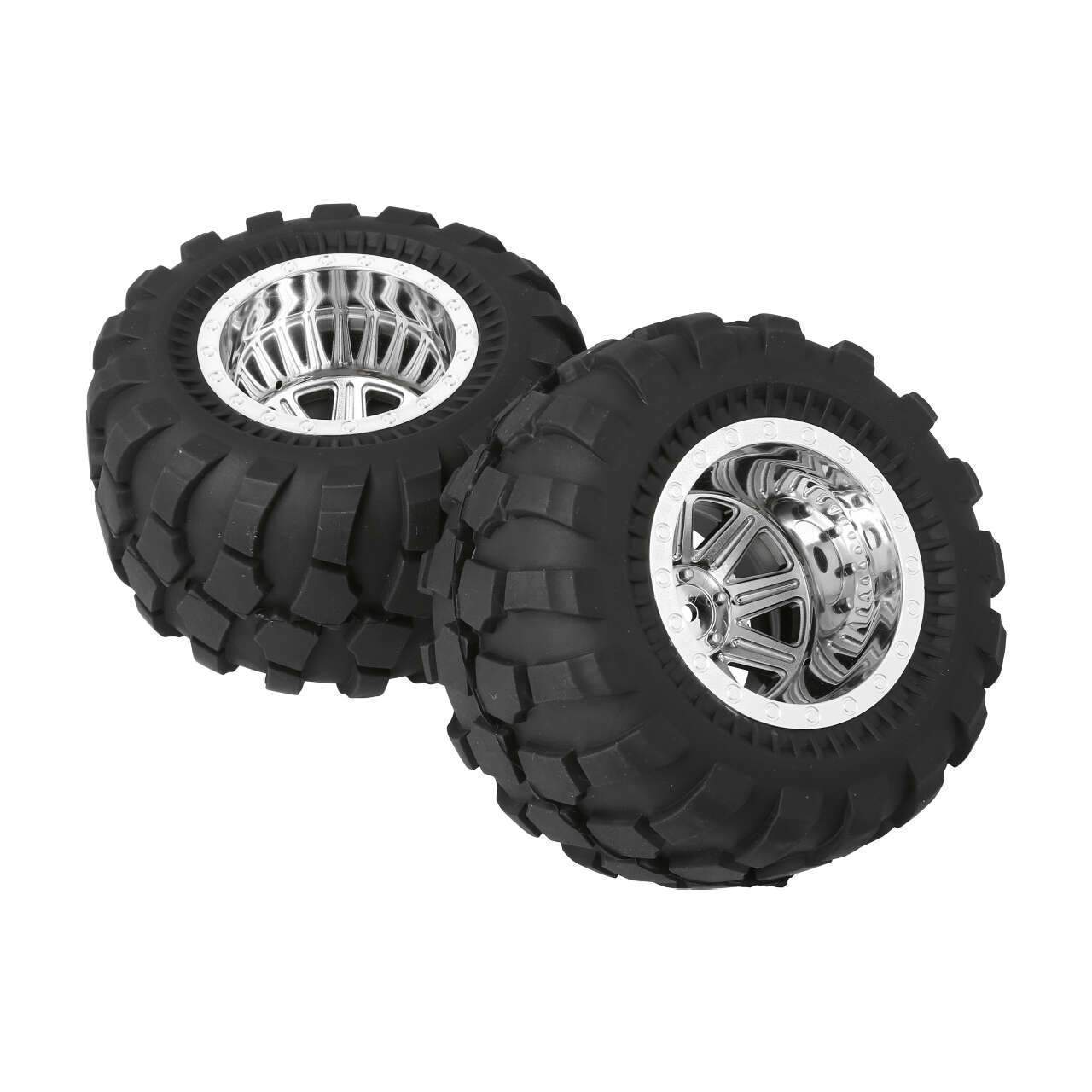 CQ0501 Wheel And Tire Glued (Chrome) - NP (2pcs/pack)