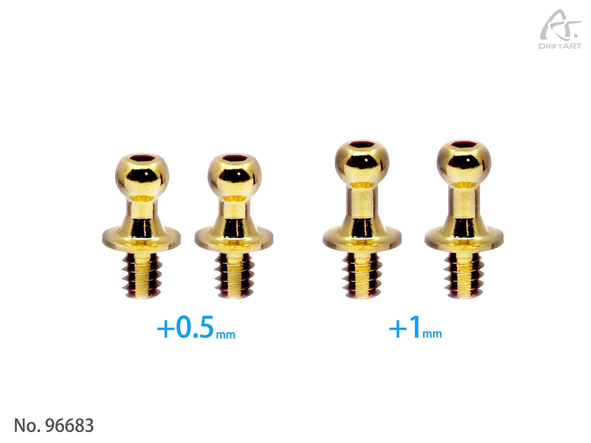 DriftART Ball End Height Adjustment Set A –2pcs +0.5mm, 2pcs +1mm For DA4 - Image 2
