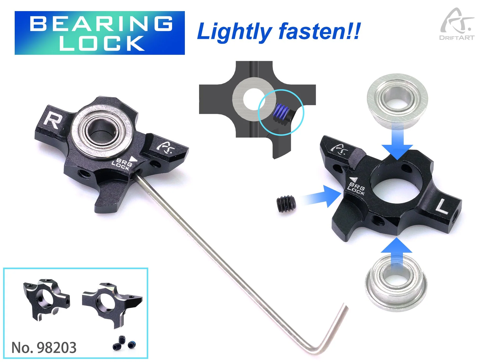 DriftART CNC Alloy Steering Knuckle with Bearing Lock For DA4/DA3 - Image 4