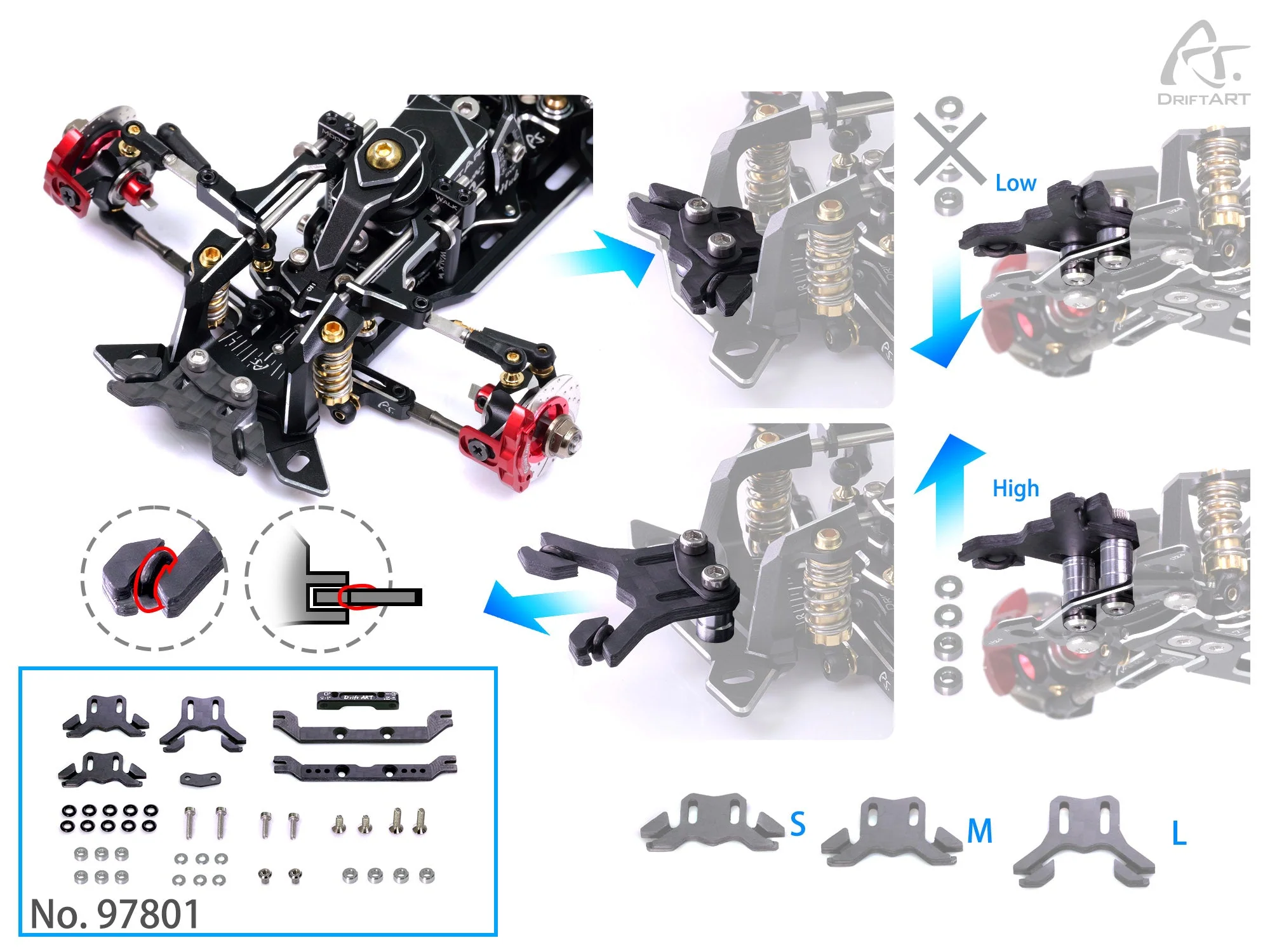 DriftART New 1/28 Universal Body Mount Set For DA4 - Image 3