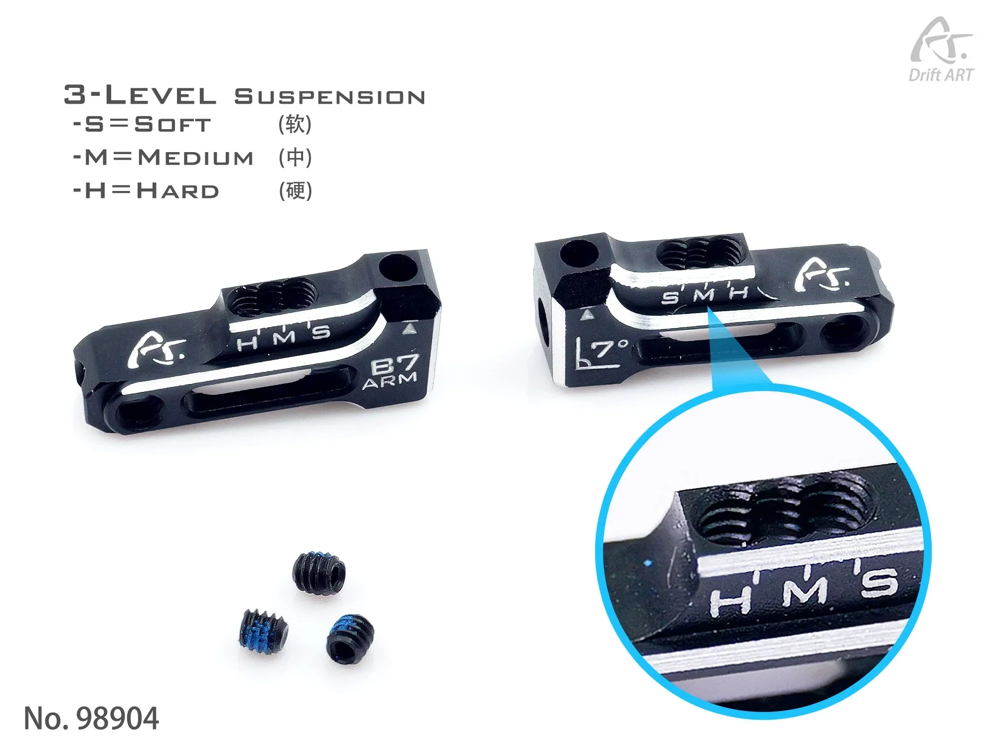 DriftART4 7° Backsweep Alu. Front Lower Arms For DA4/DA3