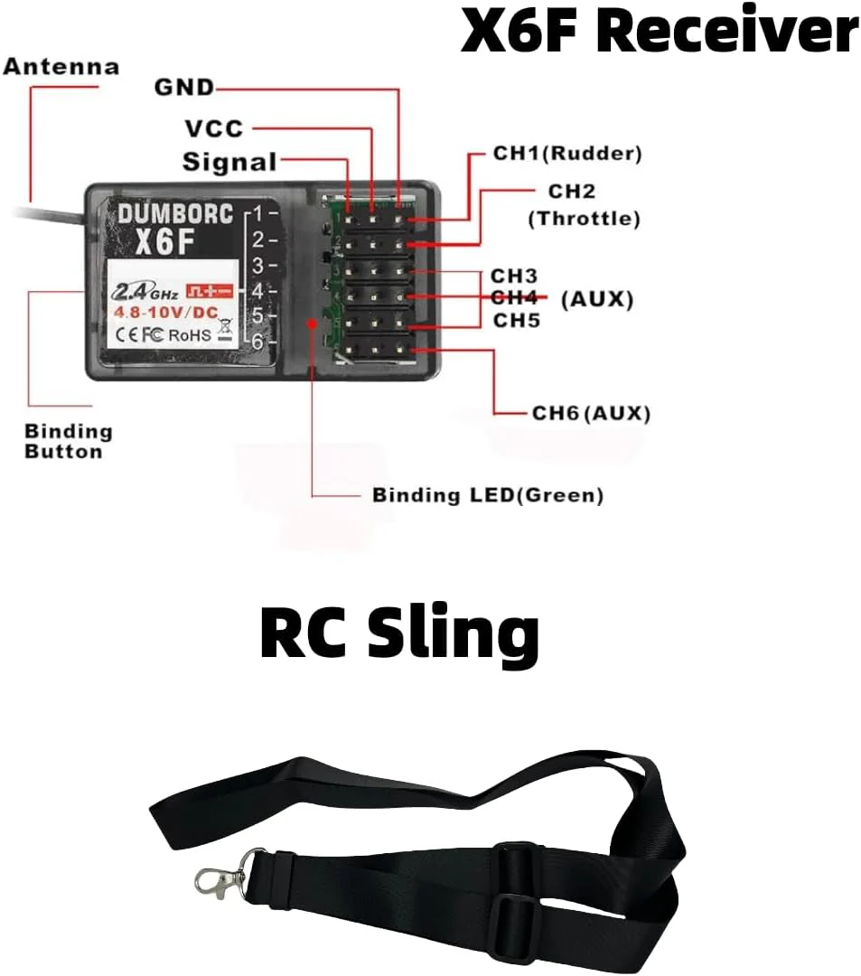 DUMBORC X4 RC Surface Radio with Receiver X6F - Image 3