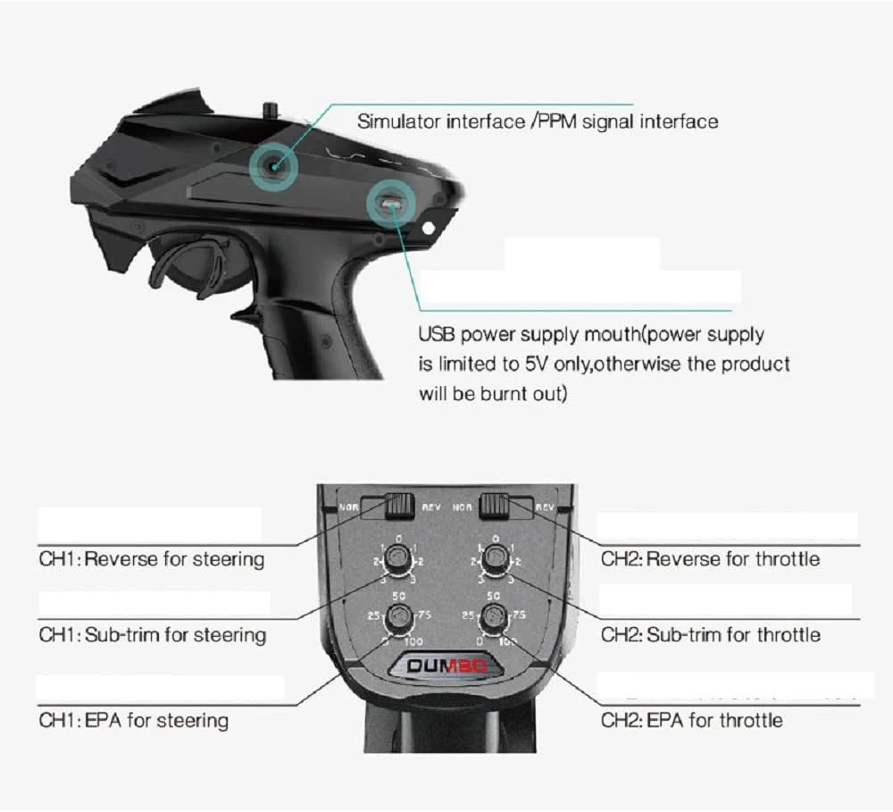 DUMBORC X4 RC Surface Radio with Receiver X6F - Image 4