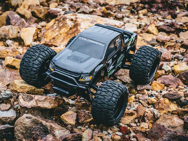 FMS 1/24 FMT24 Chevrolet Colorado Monster Truck RTR - BLACK - Image 13