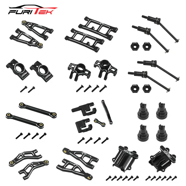 Furitek AluminaSpeed Ultimate Upgrade Aluminium Combo in BLACK color for 1/18 Arrma TYPHON and GRANITE GROM - Image 2