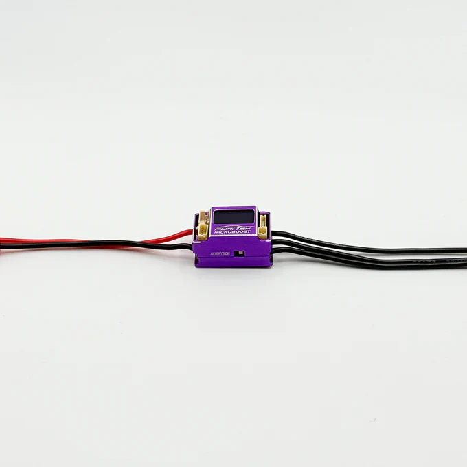 FURITEK MICROBOOST 2S LiPo 25A/50A Brushless ESC for 1/24 & 1/28 Drift/Race Cars - Sensored/Sensorless, Purple Color with LCD Display, Solderable and Wire Replaceable - Image 3