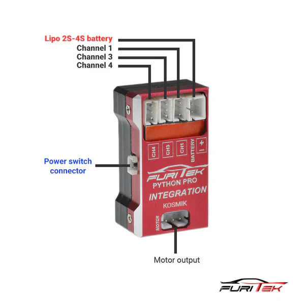 FURITEK PYTHON RXF 40A/70A BRUSHLESS ESC W/ RX INTEGRATION WITH KOSMIK TX - Image 4