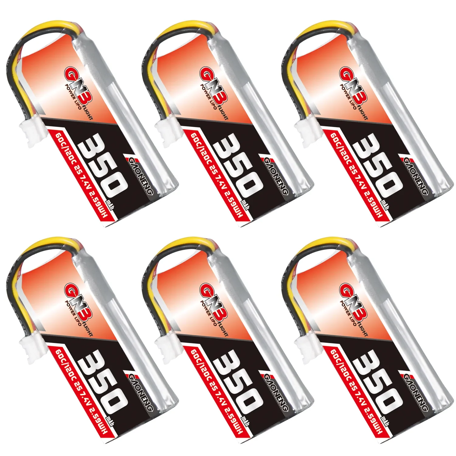 GAONENG GNB 2S 7.4V 350mAh 60C LiPo Battery PH2.0 3Pin Connector - Image 7