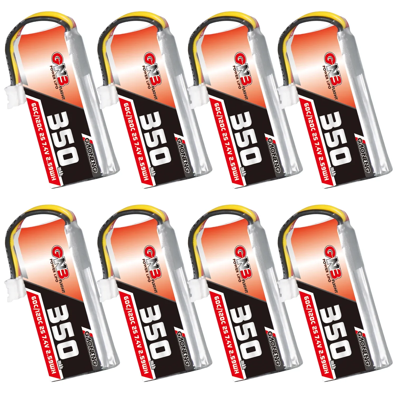 GAONENG GNB 2S 7.4V 350mAh 60C LiPo Battery PH2.0 3Pin Connector - Image 8