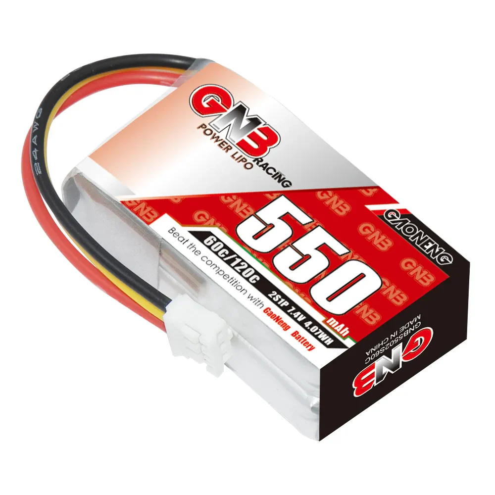 GAONENG GNB 2S 7.4V 550mAh 60C LiPo Battery PH2.0 3Pin Connector - Image 2