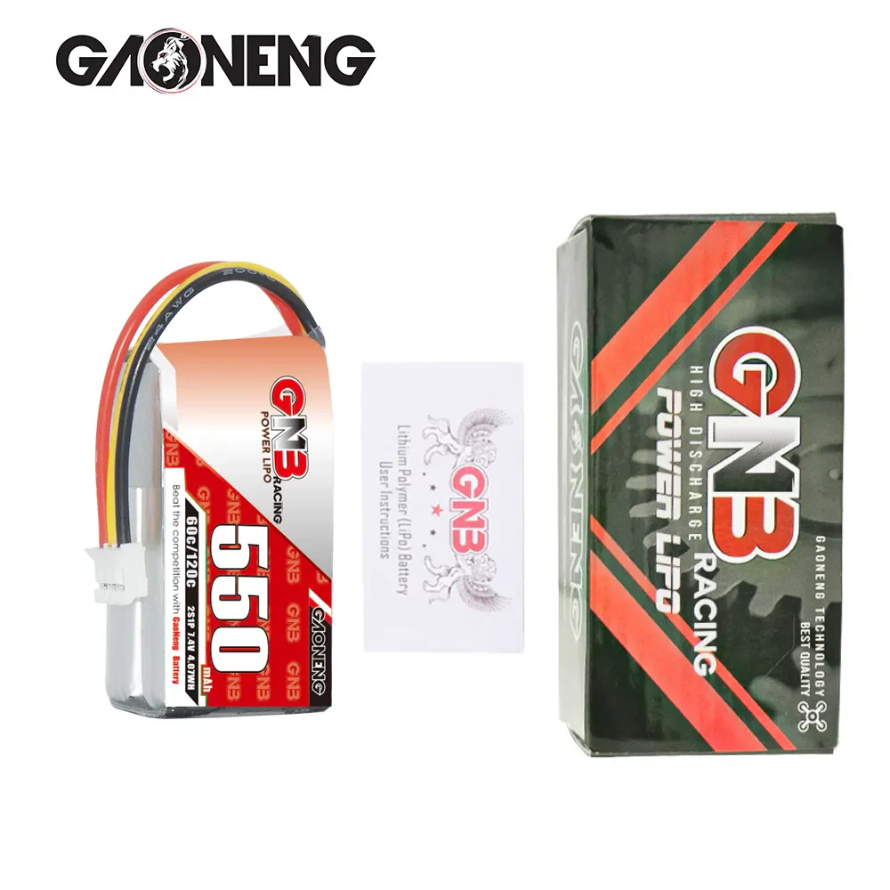 GAONENG GNB 2S 7.4V 550mAh 60C LiPo Battery PH2.0 3Pin Connector - Image 6