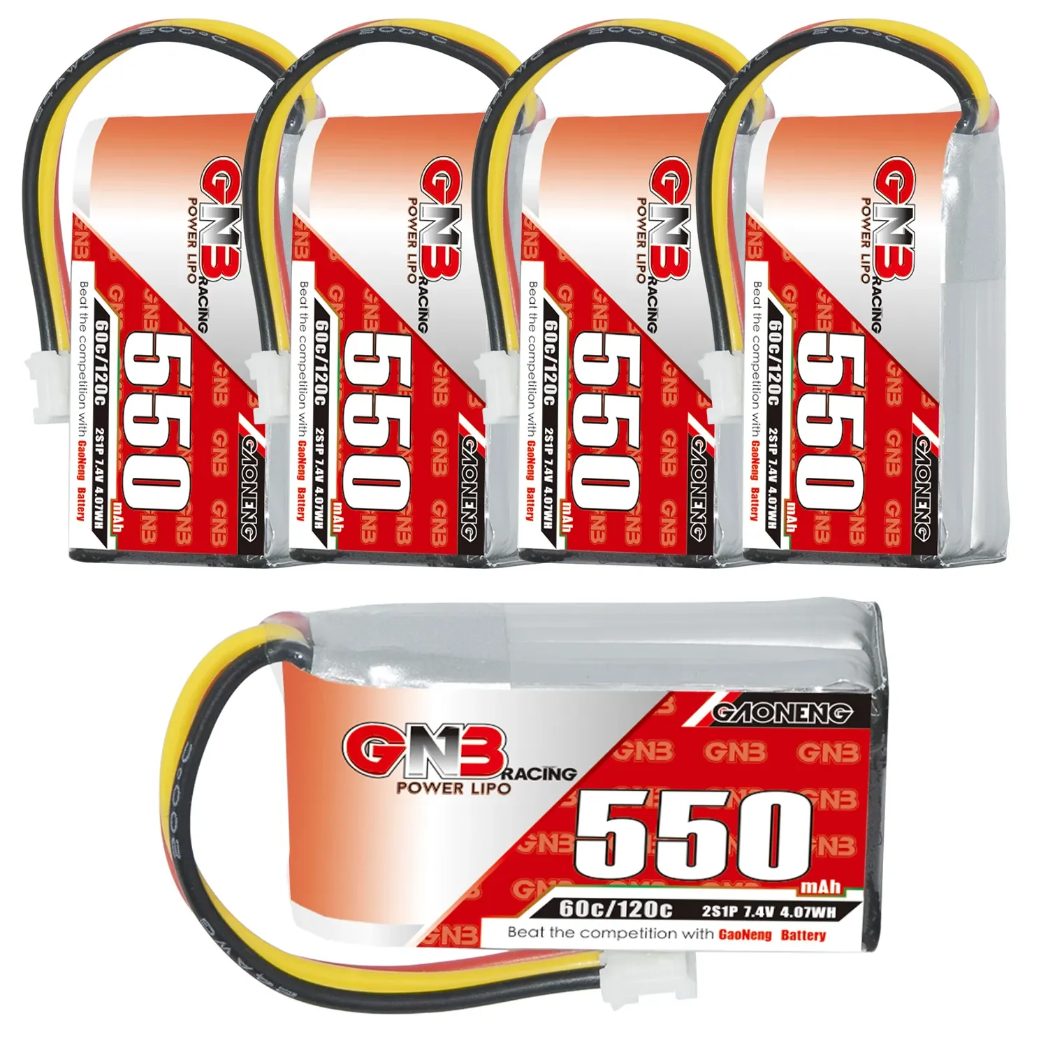 GAONENG GNB 2S 7.4V 550mAh 60C LiPo Battery PH2.0 3Pin Connector - Image 8