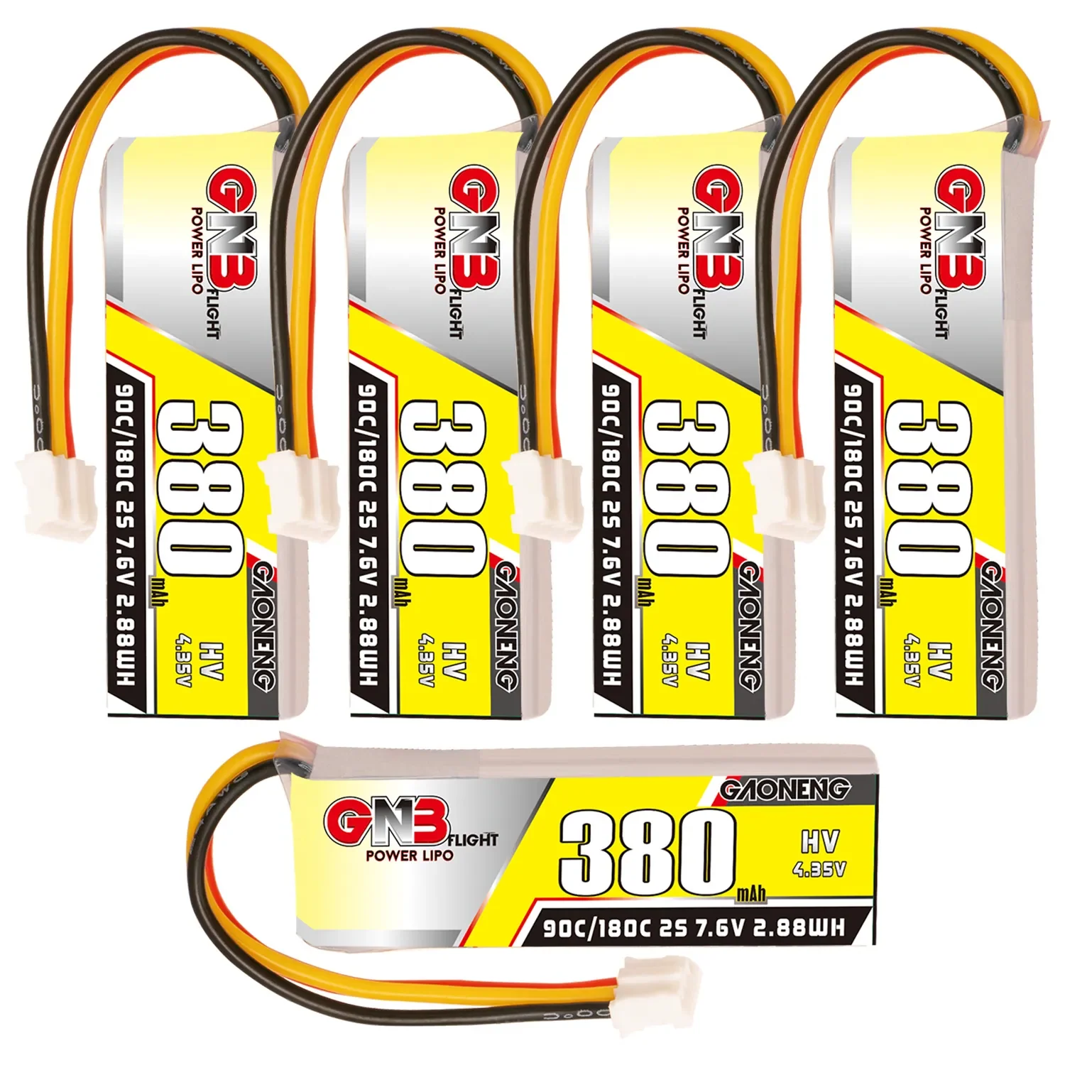 GAONENG GNB LiHV 2S 7.6V 380mAh 90C LiPo Battery PH2.0 3Pin Connector - Image 7