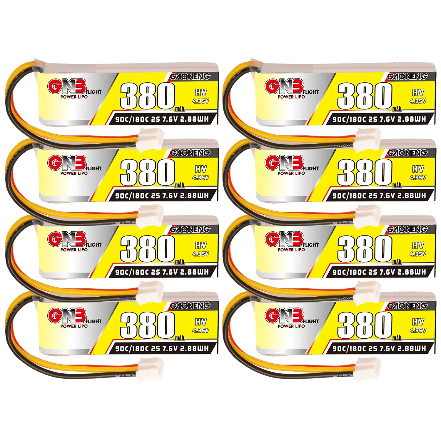 GAONENG GNB LiHV 2S 7.6V 380mAh 90C LiPo Battery PH2.0 3Pin Connector - Image 9