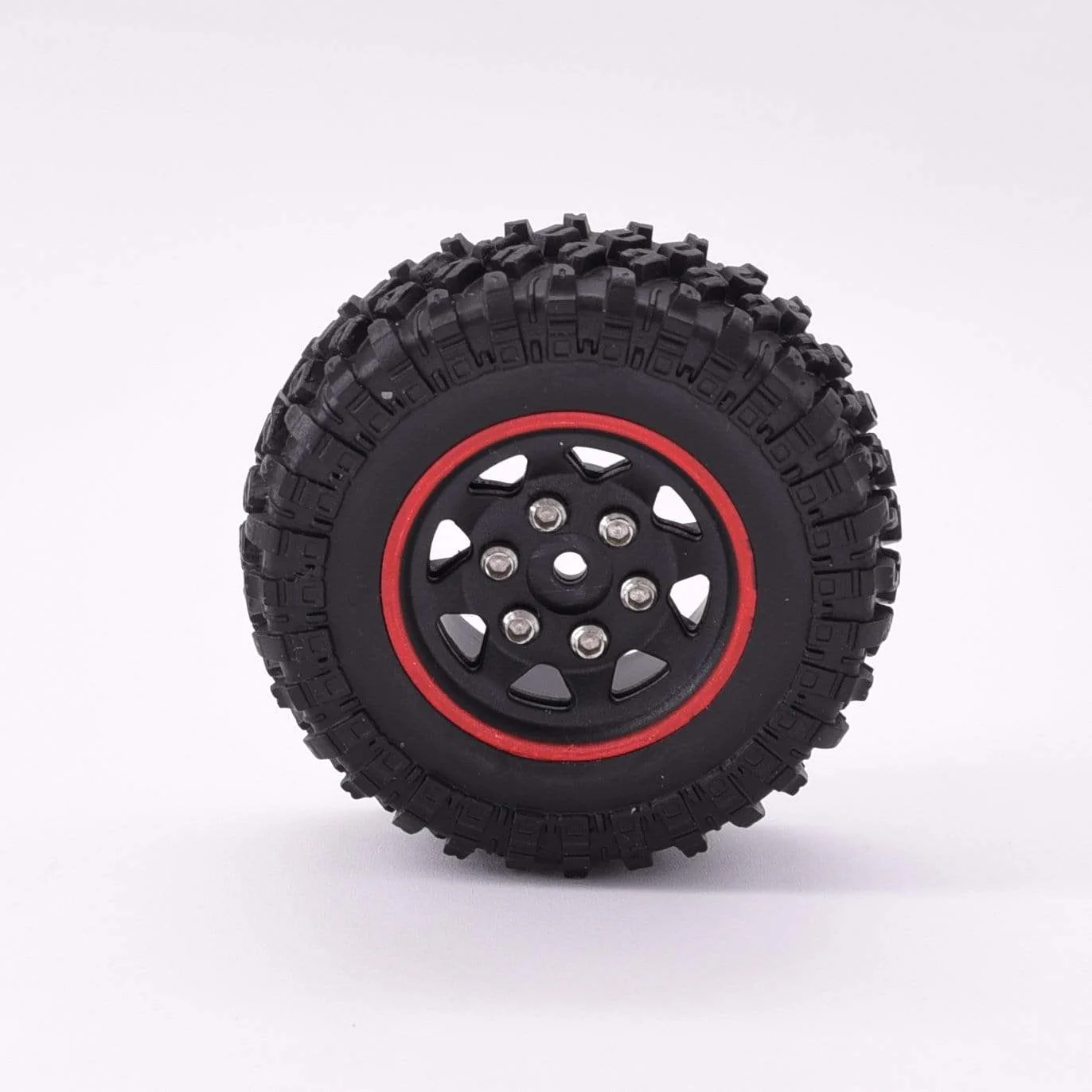 Hobby Details Axial SCX24 1.0'' Quality Mini Plastic Wheel&Tire Set 4pcs/set Dia 49mm, Width 18mm Red - Image 5