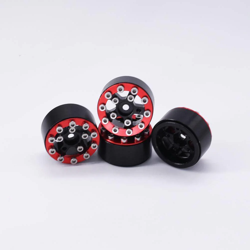 Hobby Details Axial SCX24 CNC Aluminum Screws-Style Beadlock Wheels 4pcs/set Dia 28mm, Height 14.5mm B. Red - Image 3