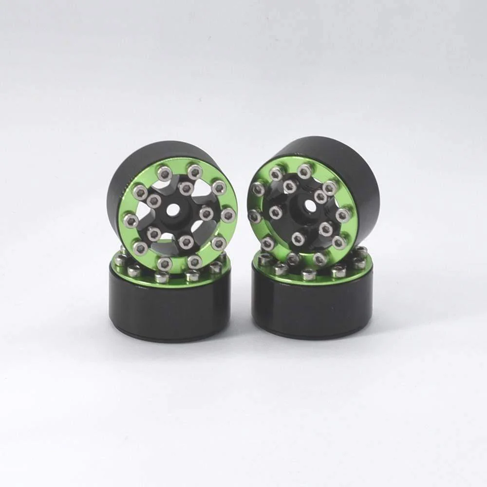 Hobby Details Axial SCX24 CNC Aluminum Screws-Style Beadlock Wheels 4pcs/set Dia 28mm, Height 14.5mm C. Green - Image 2
