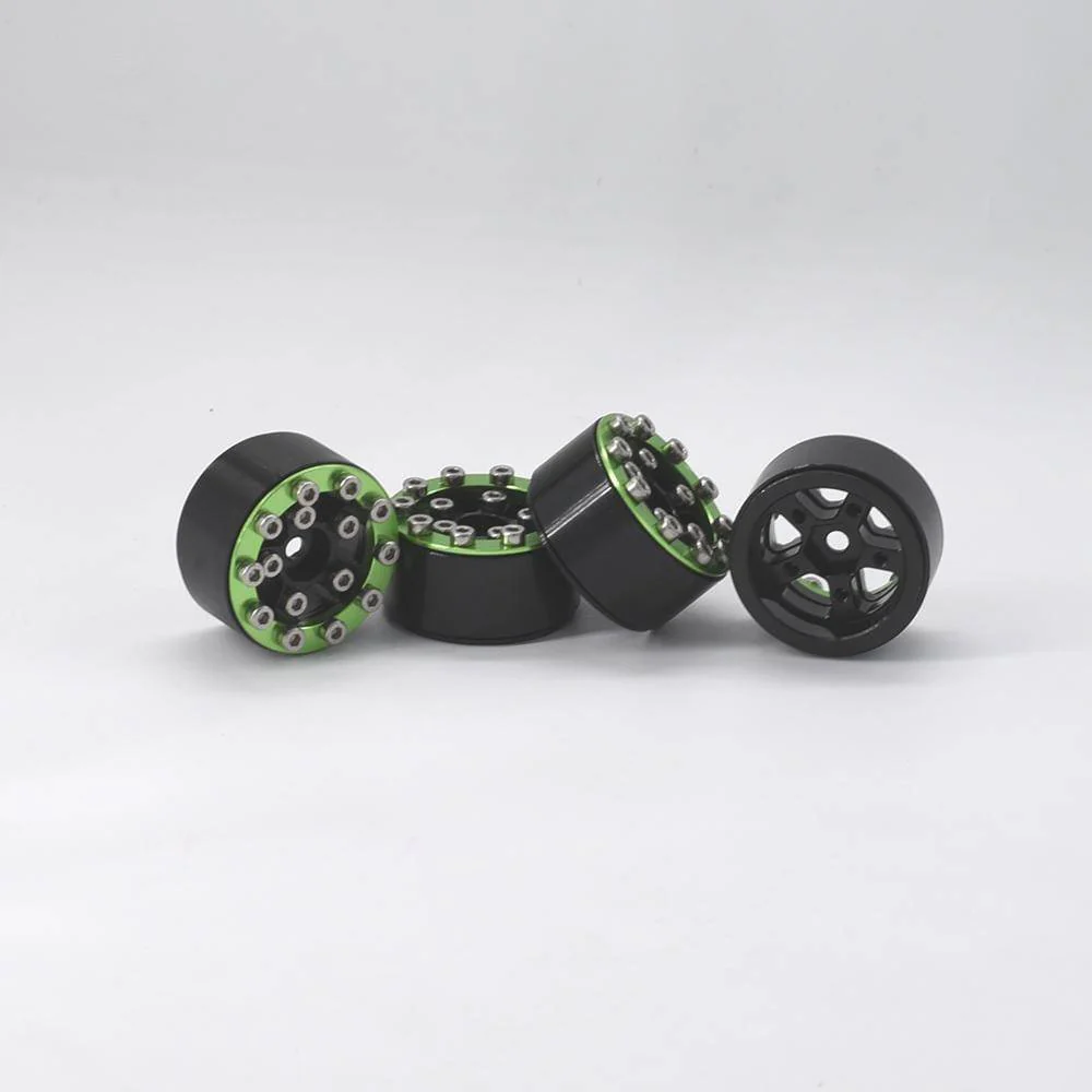 Hobby Details Axial SCX24 CNC Aluminum Screws-Style Beadlock Wheels 4pcs/set Dia 28mm, Height 14.5mm C. Green - Image 3