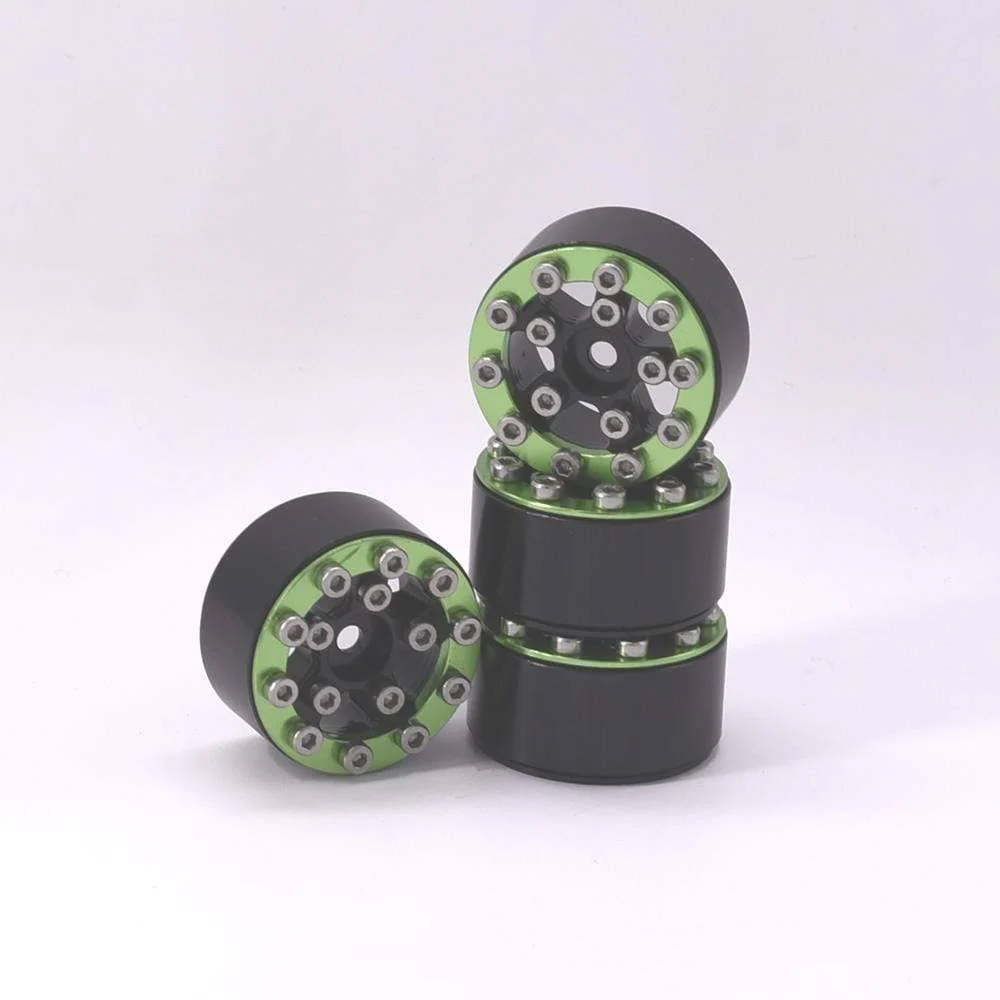 Hobby Details Axial SCX24 CNC Aluminum Screws-Style Beadlock Wheels 4pcs/set Dia 28mm, Height 14.5mm C. Green - Image 4
