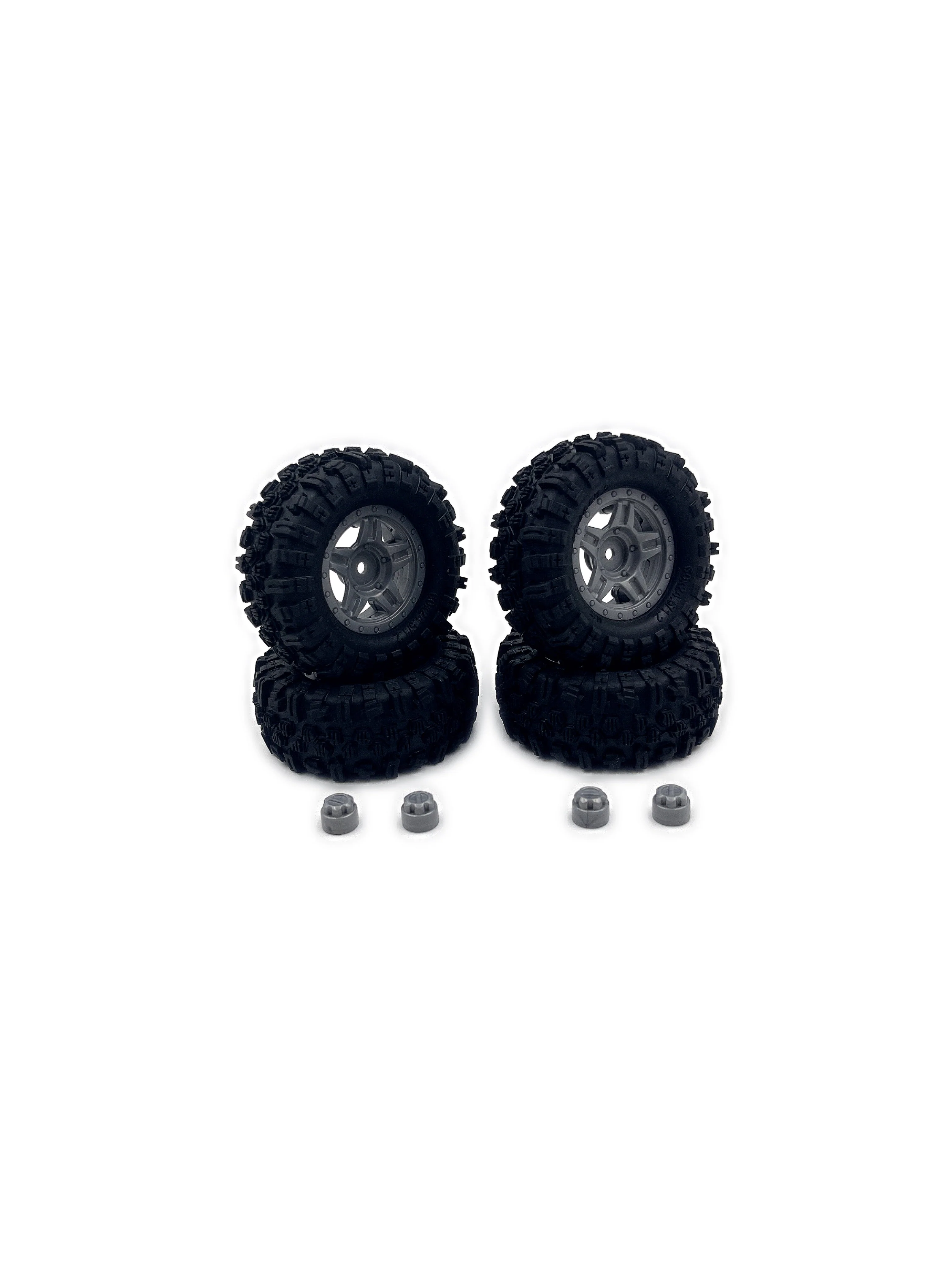 HobbyPlus 1.2" Mudder Wheel Set 60mm - Grey